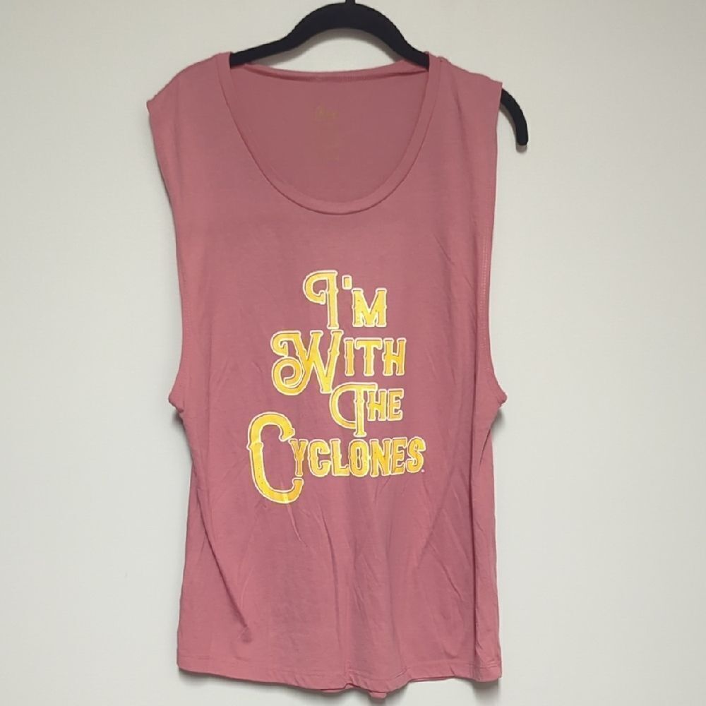 Iowa State University Cyclone Pink Sleeveless Relaxed Muscle Tee